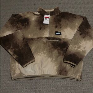 Nike Men's Brown and Tan Fleece Pullover